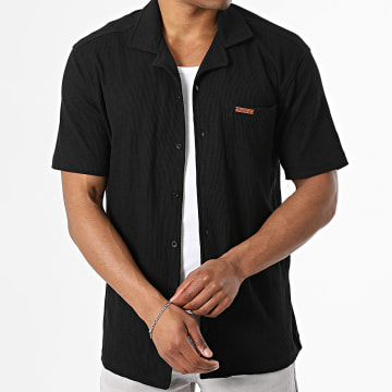 Geographical Norway - Kurzarmhemd Waffel Zifel Schwarz