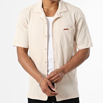 Geographical Norway - Kurzärmliges Hemd Waffel Zifel Beige