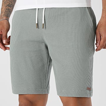 Geographical Norway - Pantalón Corto de chándal Waffle Pifel Verde Caqui Claro