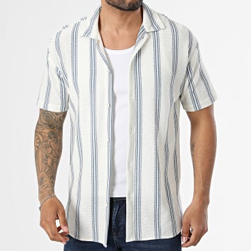 MTX - Camiseta de manga corta a rayas 663 Beige Azul