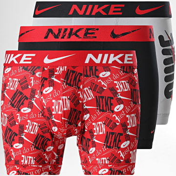 Nike - Lot De 3 Boxers Dri-FIT Essential Micro KE1277 Noir Gris Rouge