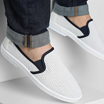 Rivieras Grand Bleu - Espadrillas Uomo In Tela Di Cotone, Stile Slip-on