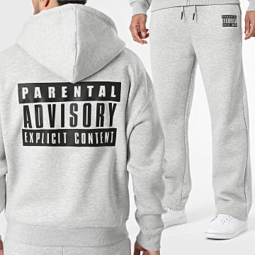 Parental Advisory - Trainingsanzug Big Logo Hellgrau Meliert Weiß
