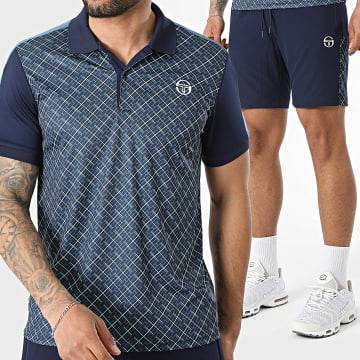 Sergio Tacchini - Completo Polo Maniche Corte E Pantaloncino Da Jogging Mesale 41442 41446 Blu Verde