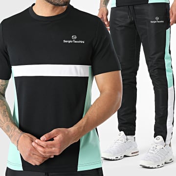 Sergio Tacchini - Completo di tuta Granada 41459 41461 Nero Bianco Verde