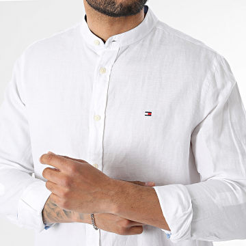 Tommy Hilfiger - Chemise Manches Longues Slim Fit Blend Stand Collar 2452 Blanc
