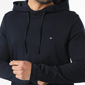 Tommy Hilfiger - Tee Shirt Manches Longues Capuche New Hooded 3117 Bleu Marine
