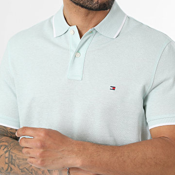 Tommy Hilfiger - Polo Manches Courtes Linen Pique 3140 Vert Chiné