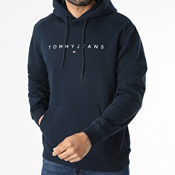 Tommy Jeans - Sweat Capuche Linear Logo 0746 Bleu Marine Foncé