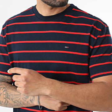 Tommy Jeans - T-Shirts Gestreept Regular Fit Stripe 2544 Donkerblauw Rood