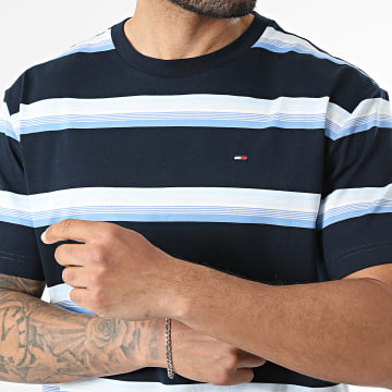 Tommy Jeans - T-Shirts Gestreept Relaxed Stripe 2516 Donkerblauw Lichtblauw Wit