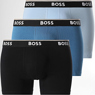 BOSS - Pack de 3 Boxers Power 50554694 Azul Claro Negro Azul