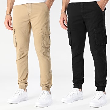 Fusional - Lot De 2 Pantalons Cargo Q05 Noir Camel