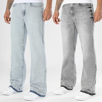 LBO - Pack de 2 Vaqueros Flare 4094 3776 Gris Denim Azul Denim