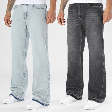 LBO - Pack de 2 Vaqueros Flare 3778 3776 Negro Denim Azul Denim