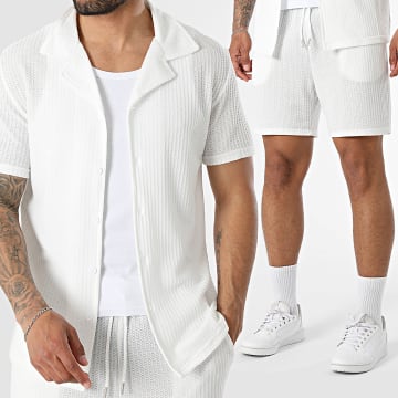 MTX - Ensemble Chemise Manches Courtes Et Short Jogging Texturé 355 Beige Clair