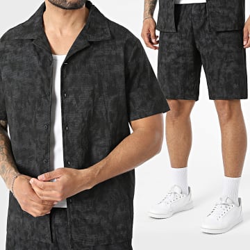 MTX - Kleidungsset Hemd Kurzarm Und Jogging-Short 030 Schwarz