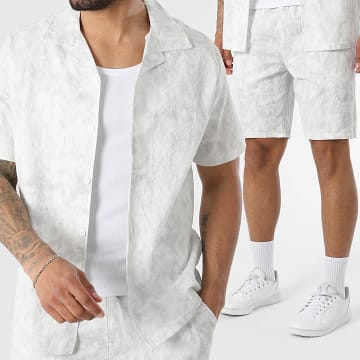 MTX - Kleidungsset Hemd Kurzarm Und Jogging-Short 030 Weiß Grau