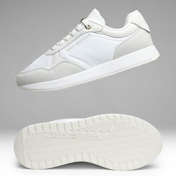Tommy Hilfiger - Baskets Femme Chic Eva Runner Mesh 9465 White