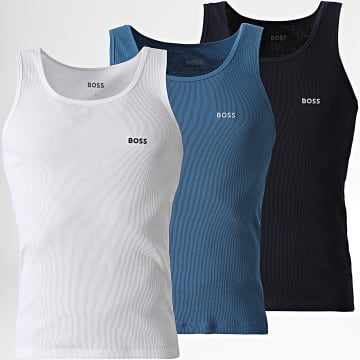 BOSS - Lot De 3 Débardeurs 50542132 Bleu Blanc Bleu Marine