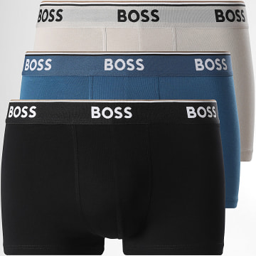 BOSS - Pack van 3 boxers Power 50554693 Beige Blauw Zwart