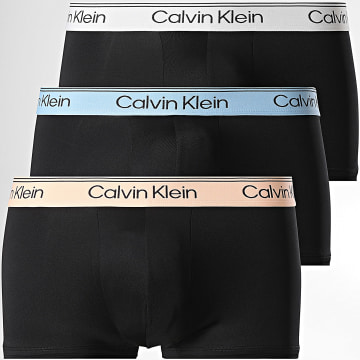 Calvin Klein - Pack de 3 Boxers 4090 Preto Laranja Claro Cinza Azul Claro
