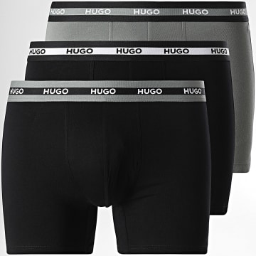 HUGO - Pack di 3 Boxer 50534694 Verde Kaki Nero Bianco