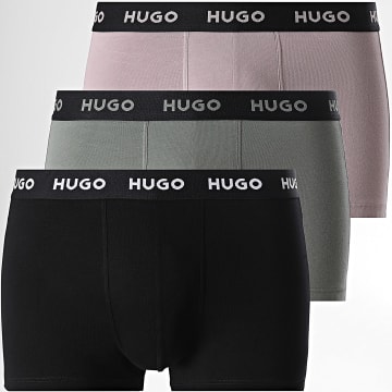 HUGO - Pack di 3 Boxer 50532611 Verde Kaki Viola Nero
