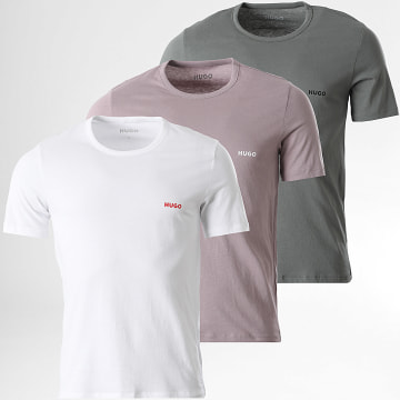 HUGO - Pack di 3 T-Shirts 50532811 Bianco Viola Verde Kaki