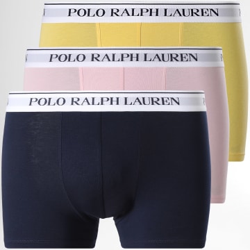 Polo Ralph Lauren - Lot De 3 Boxers Bleu Marine Rose Jaune
