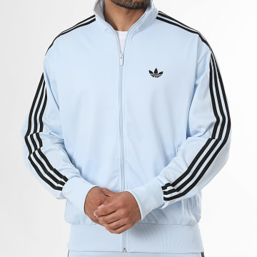 Adidas Originals - Veste Zippée A Bandes Firebird TT KC7997 Bleu Clair Noir