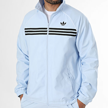 Adidas Originals - Veste Zippée Chest Stripes KE2164 Bleu Clair