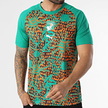 Puma - Camiseta De Fútbol Costa de Marfil 784738 Verde Naranja Marrón