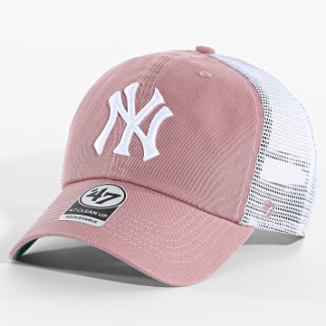 '47 Brand - Gorra Trucker Clean Up NY Yankees TRWLR17GWP Rosa Blanco