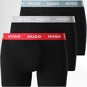 HUGO - Pack di 3 Boxer 50532613 Nero Rosso Grigio Blu