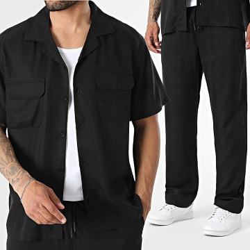 KZR - Conjunto Camisa Manga Curta E Calça Chino 218 Preto