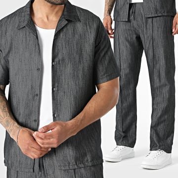 KZR - Conjunto Camisa Manga Curta e Calça 288 Preto Mesclado