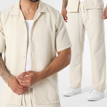 KZR - Conjunto Camisa De Mangas Curtas E Calça 287 Bege