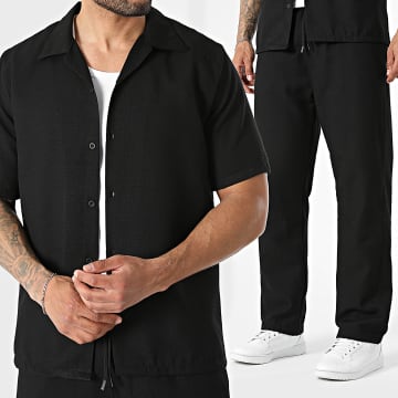 KZR - Conjunto Camisa De Mangas Curtas E Calça 287 Preto