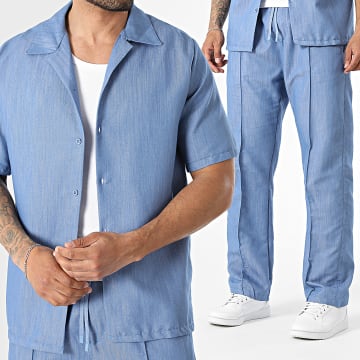 KZR - Conjunto Camisa Manga Curta e Calça 288 Azul Royal Mesclado