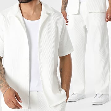 KZR - Conjunto Camisa De Mangas Curtas E Calça De Treino Rib 283 Bege Claro