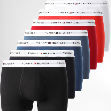 Tommy Hilfiger - Lot De 7 Boxers 3873 Noir Blanc Orange Bordeaux Bleu Marine