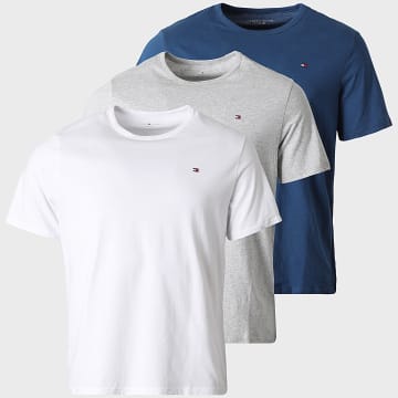 Tommy Hilfiger - Lot De 3 Tee Shirts 3870 Blanc Gris Chiné Bleu Marine