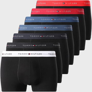 Tommy Hilfiger - Lot De 7 Boxers 3895 Noir Bleu Blanc Rouge Bordeaux