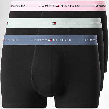 Tommy Hilfiger - Lot De 3 Boxers 3890 Noir Vert Clair Rose Bleu Marine