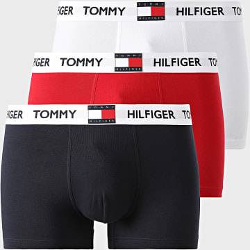 Tommy Hilfiger - Lot De 3 Boxers Stretch Cotton 3835 Rouge Blanc Noir