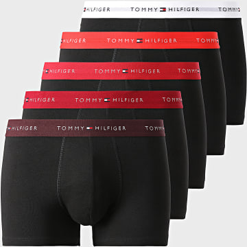 Tommy Hilfiger - Lot De 5 Boxers 3893 Noir Blanc Rouge Bordeaux