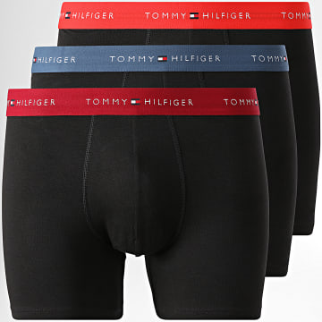 Tommy Hilfiger - Lot De 3 Boxers 3874 Noir Bleu Marine Rouge Bordeaux