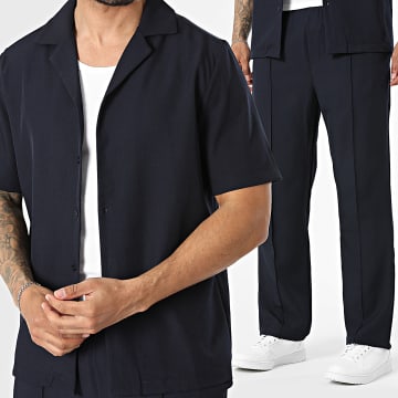 Uniplay - Ensemble Chemise Manches Courtes Et Pantalon Habillé 222 Bleu Marine