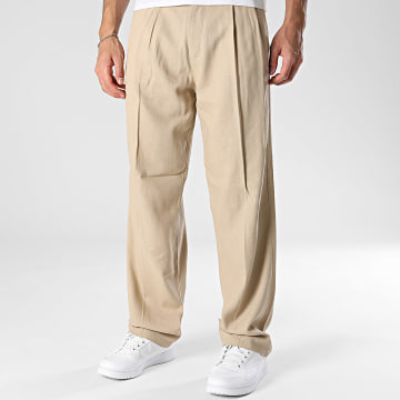 Uniplay - Pantalón chino efecto lino 601 Beige